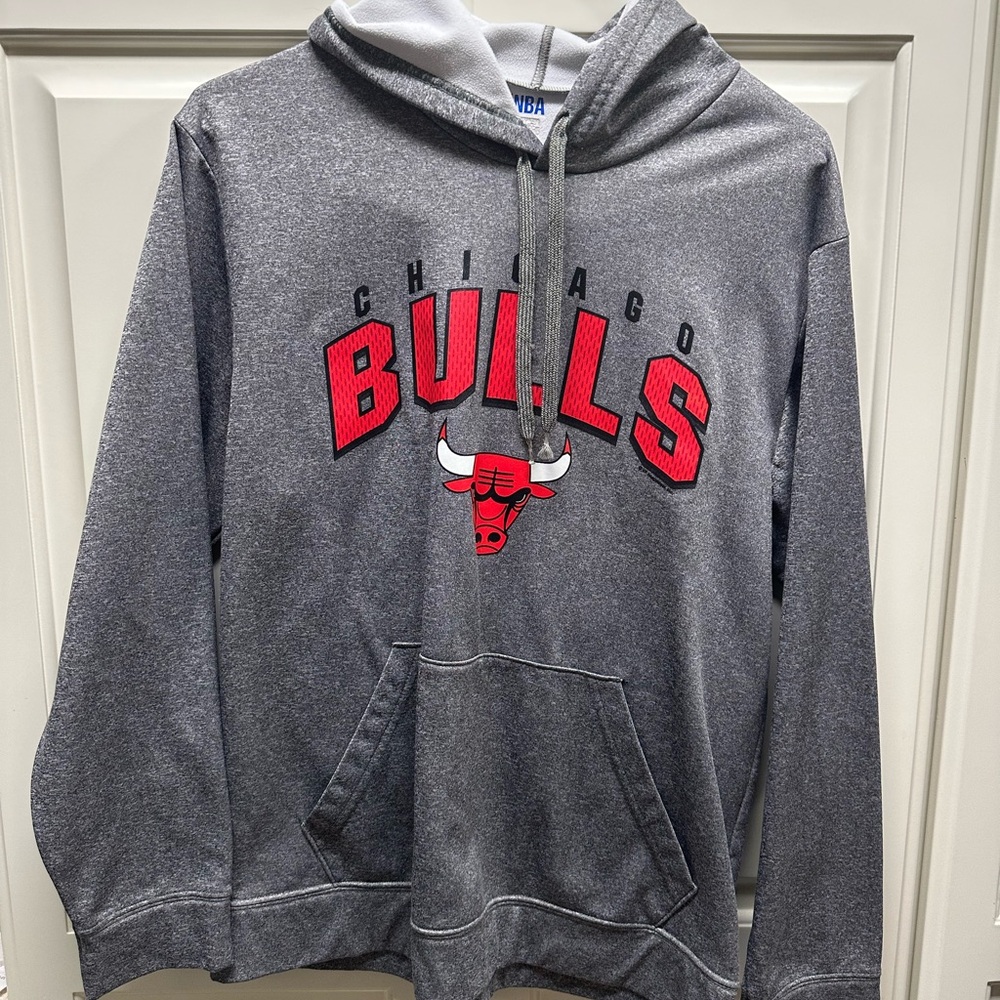 NBA Chicago Bulls Gray and Red Hoodie